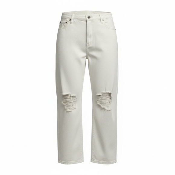 Eloquii Denim - Eloquii Plus Size Distressed White Denim Pants